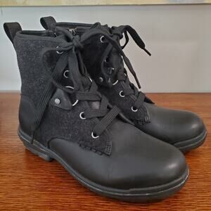 UGG HAPSBURG HIKER 1130832 Black Waterproof Sz 6.5 Womens Boots NWOB Rain
